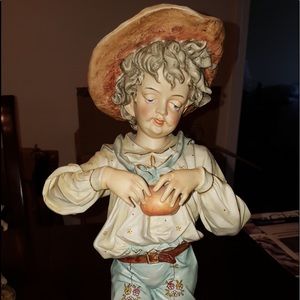 KPM - Boy Harvesting Fruit Figurine